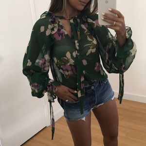 ASOS floral blouse with ties